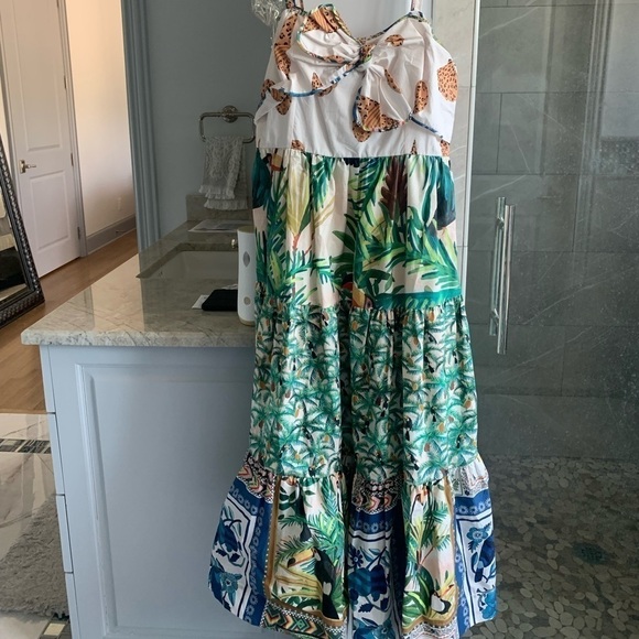 FARM RIO Mixed Prints Bow Sleeveless Midi Dress - Picture 5 of 15